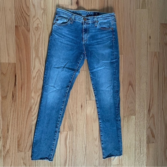 Adriano Goldschmied Blue Cropped Ankle Stretch Legging Skinny Jeans EUC Size 28 - Picture 3 of 10